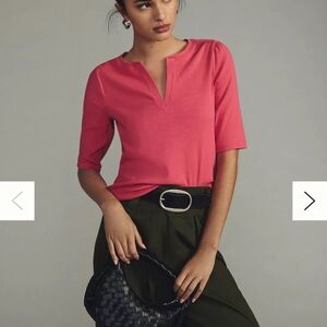 Maeve Split-Neck Top xxs